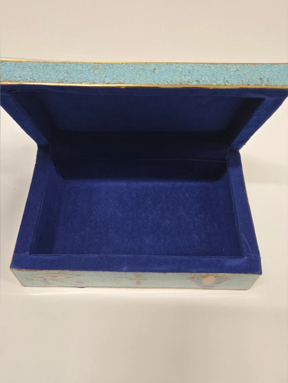 Egyptian Revival cloisonné enamel trinket box